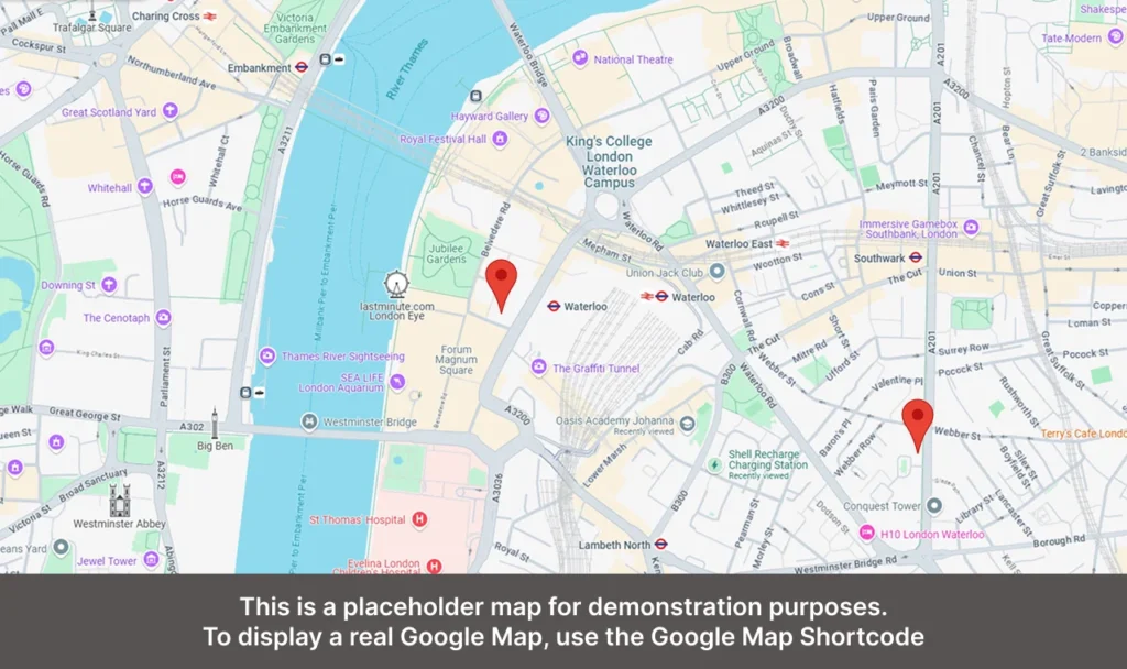 google map placeholder shortcode